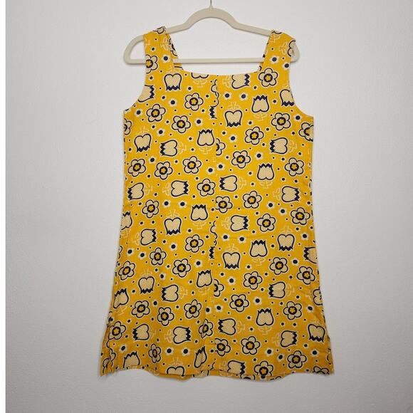 Vintage 60s 70s Handmade Tulip Flower Tunic Boxy Dress Fairy Hippie Groovy - Picture 7 of 7